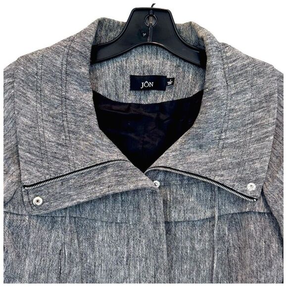 Jon Women's Gray Basic Jacket Size 4 Casual Solid - Picture 10 of 12